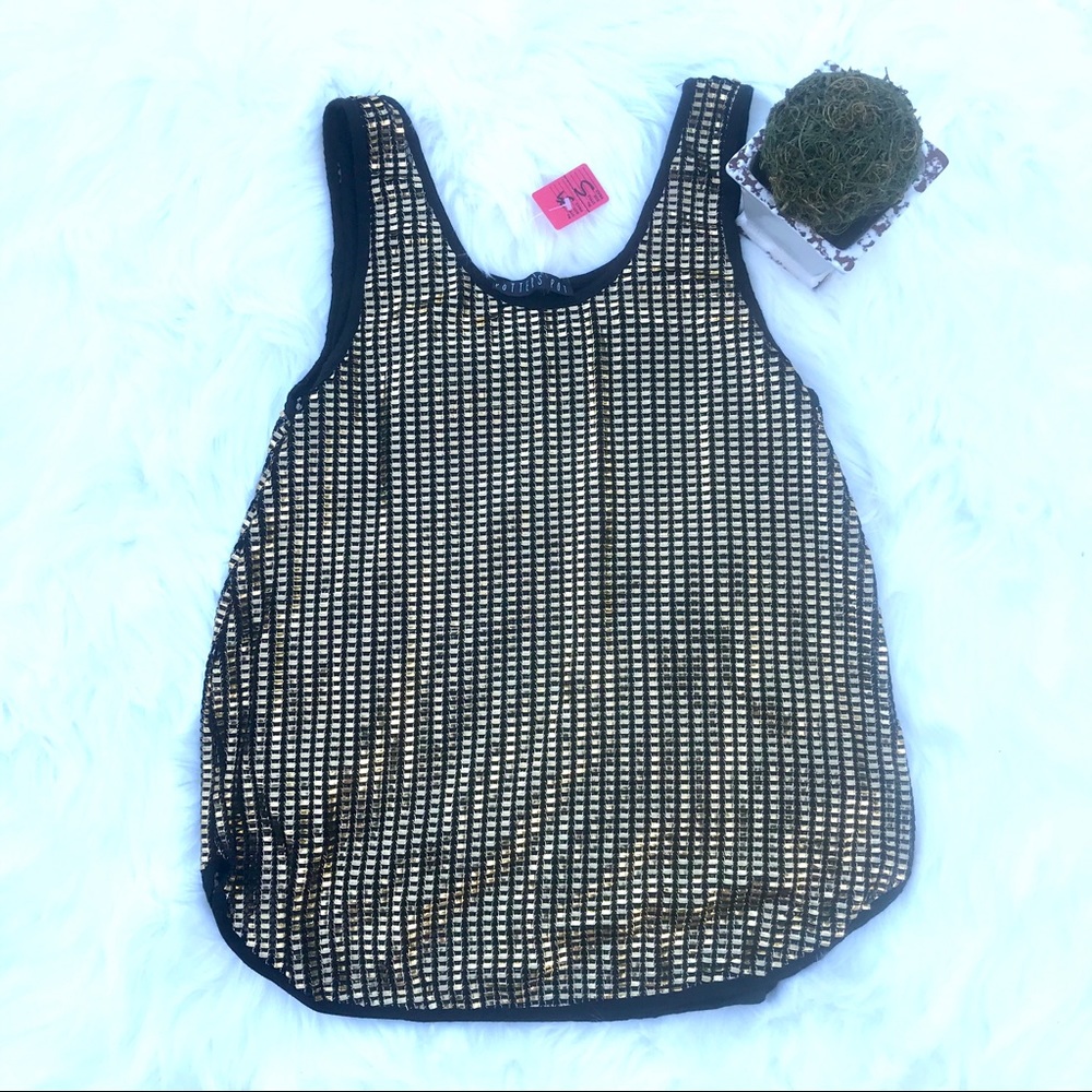 Potters Pot Metallic Gold Sleeveless Top Sz Small